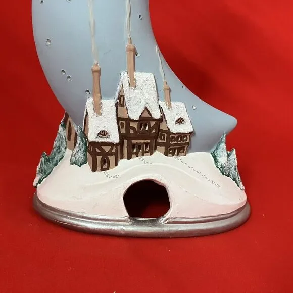 Gare Ceramic Silent Night Moon Scenic Christmas Winter‎ Snow Church  W/ Light #3 - Picture 12 of 16